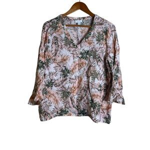 J. Jill love linen 100% linen patterned blouse